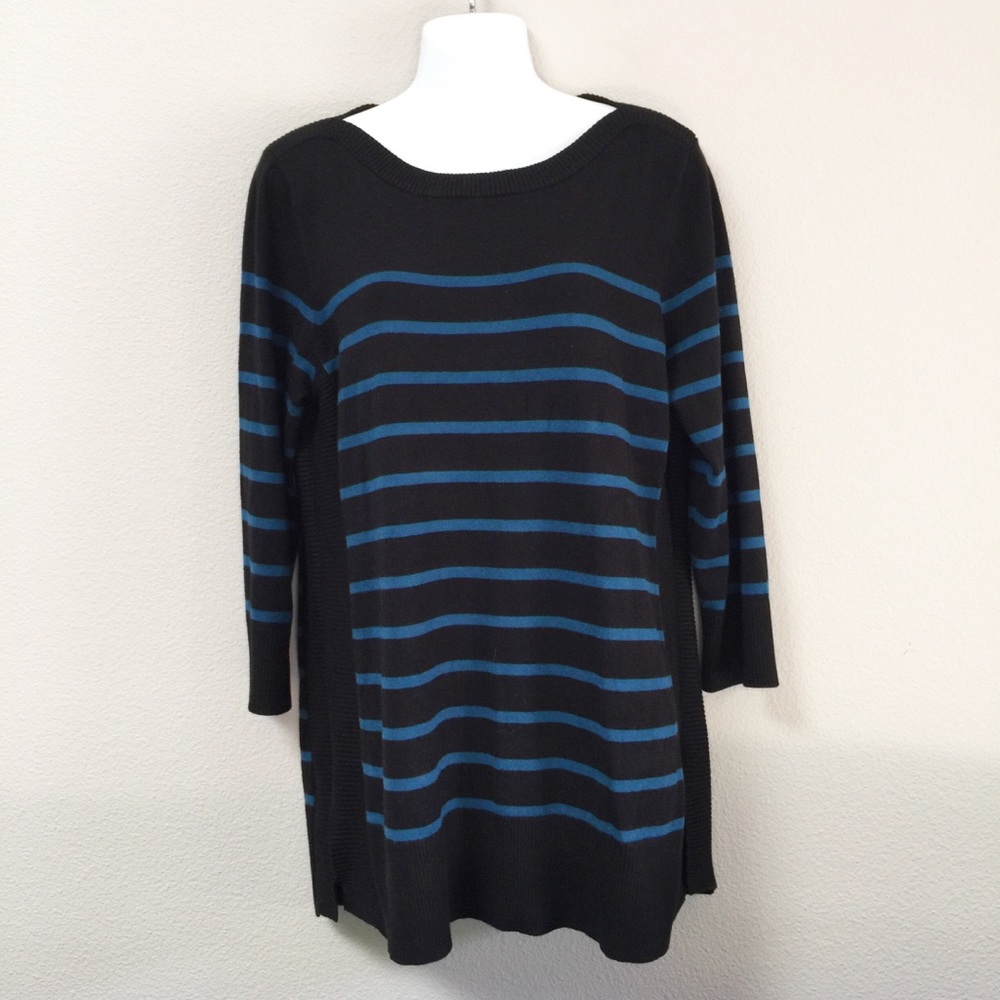 GNW Striped Tunic Sweater 3/4 Sleeves EUC Medium